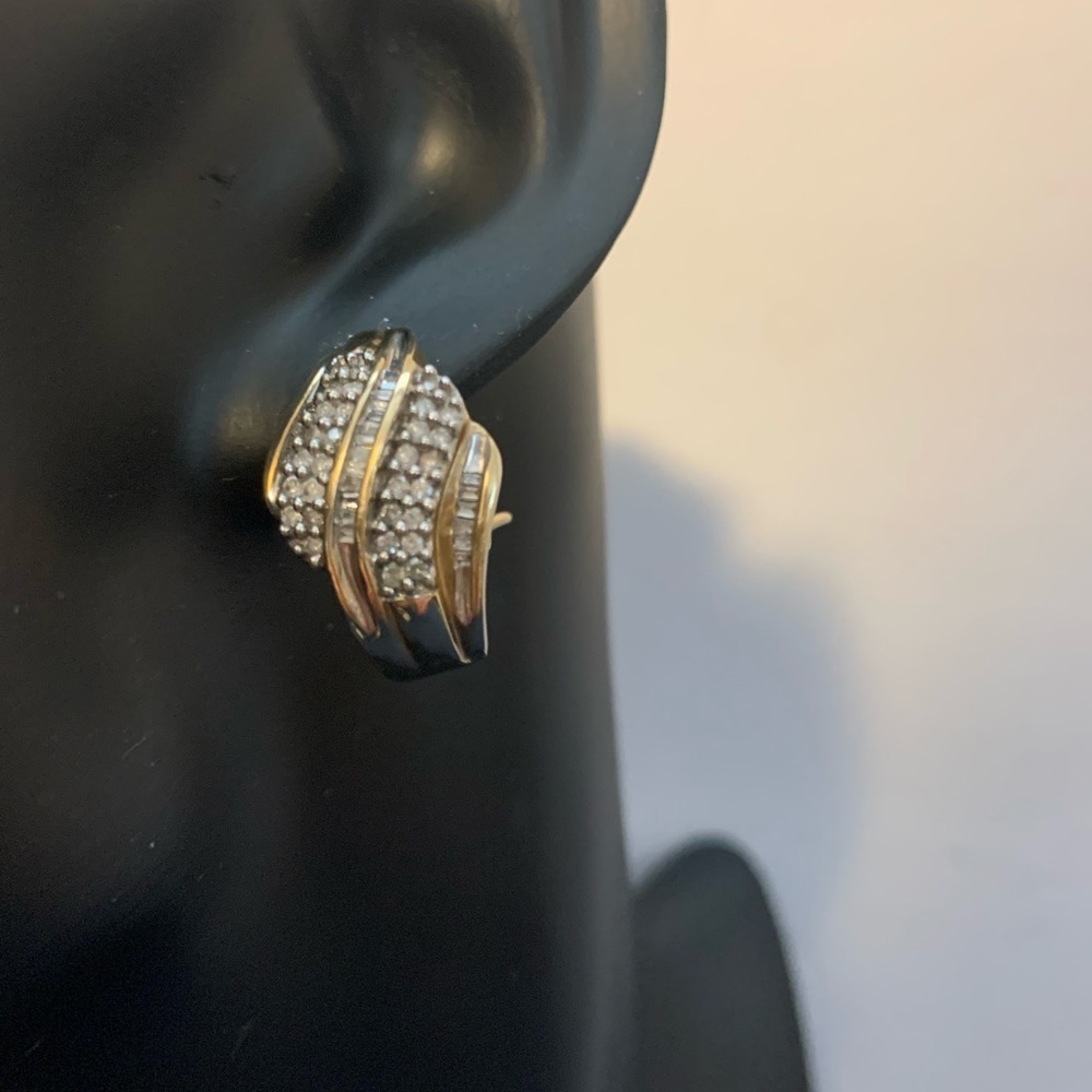 Stamped 10K Earrings with Diamonds 9g